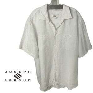 Joseph Abboud 100% Linen Short Sleeve Button Down, Vacation, Summer, Resort, XXL